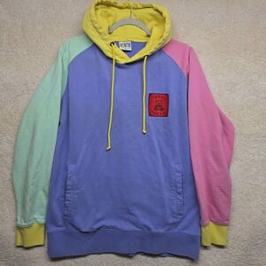 Teddy Fresh Hooded Color Block Pastel Hoodie Sweatshirt - Size M